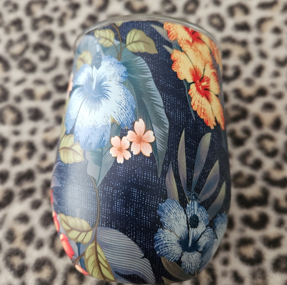 Corkcicle Tropical Floral Stemless Cup Insulated Wine Tumbler (12 oz.), Like New - Picture 5 of 8
